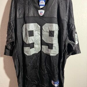 Men’s L Black Reebok NFL Equipment Oakland Raiders Warren Sapp Athleisure Jersey